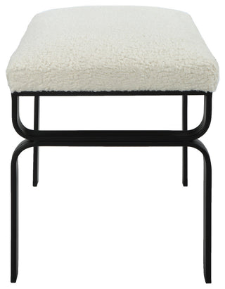 Diverge White Shearling Small Bench