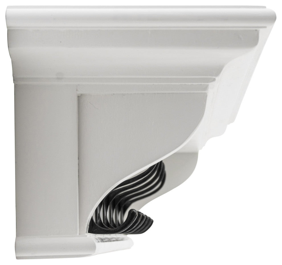 Classic White Wood Wide Six Hook Coat Rack