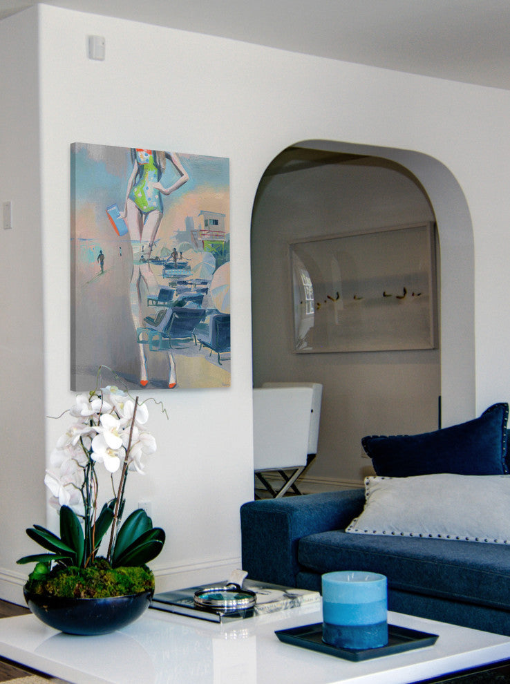 "Seaside" Painting Print on Wrapped Canvas, 40"x60"