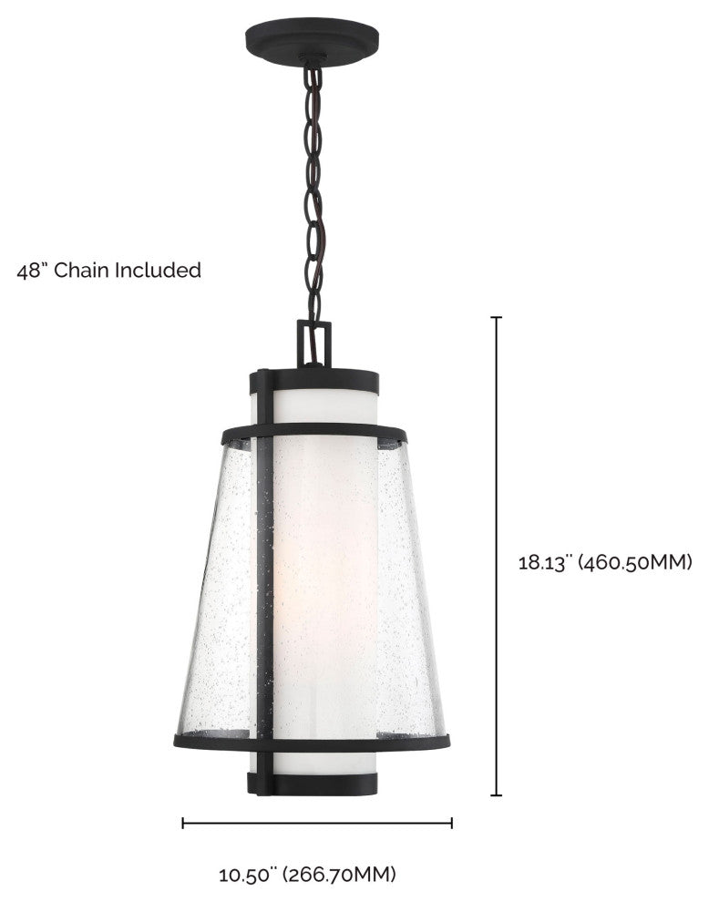Nuvo Anau 1-Light Incandescent Matte Black Glass Wall Mount