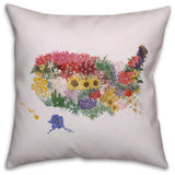 Floral USA 18x18 Spun Poly Pillow