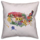 Floral USA 18x18 Spun Poly Pillow