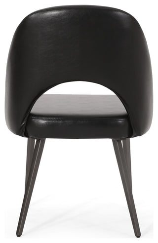 Odum Abbeville Contemporary Open Back Dining Chairs (Set of 2), Midnight + Gun Metal