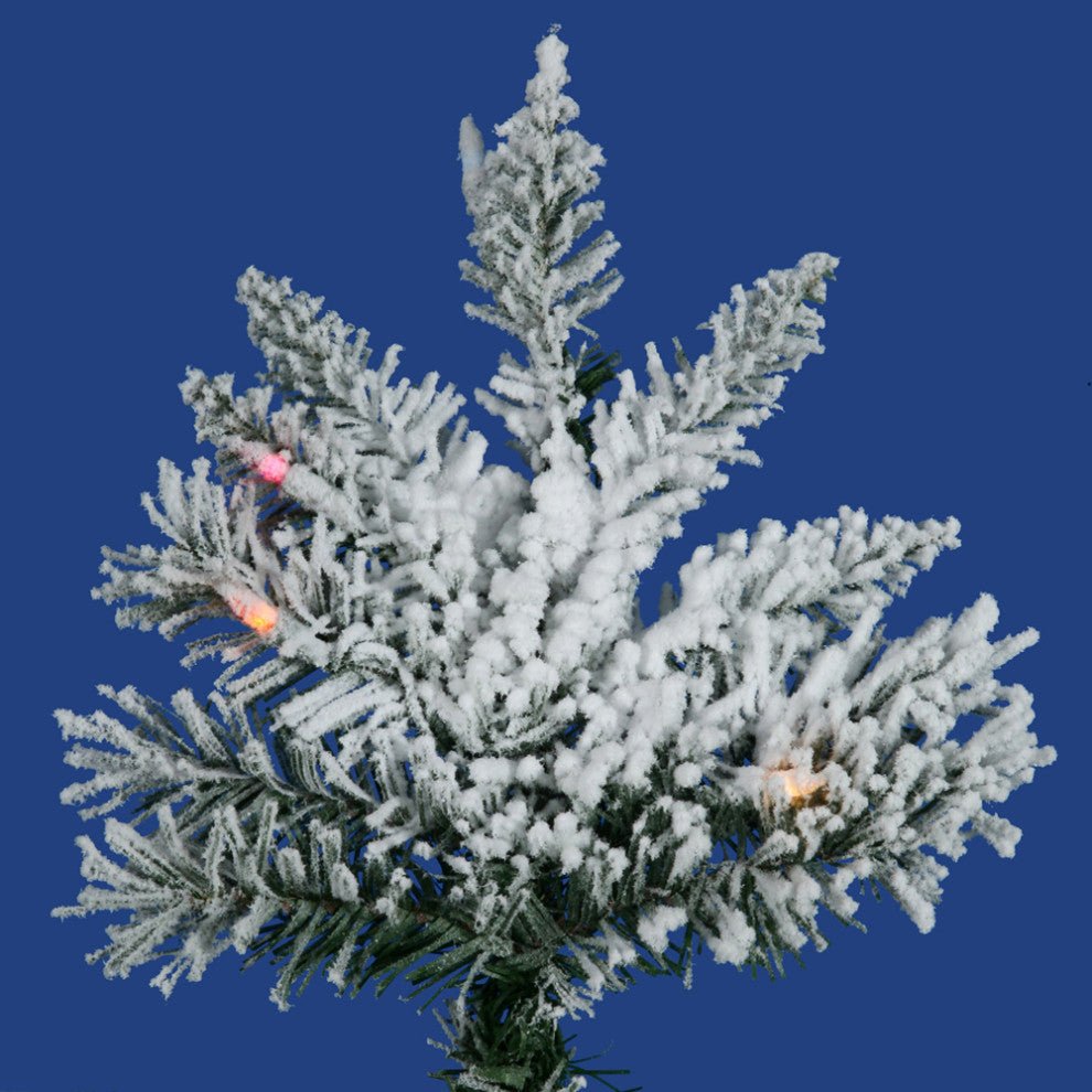 Vickerman Slim Flocked Utica Fir Tree, 39"x6.5', Multicolor Lights