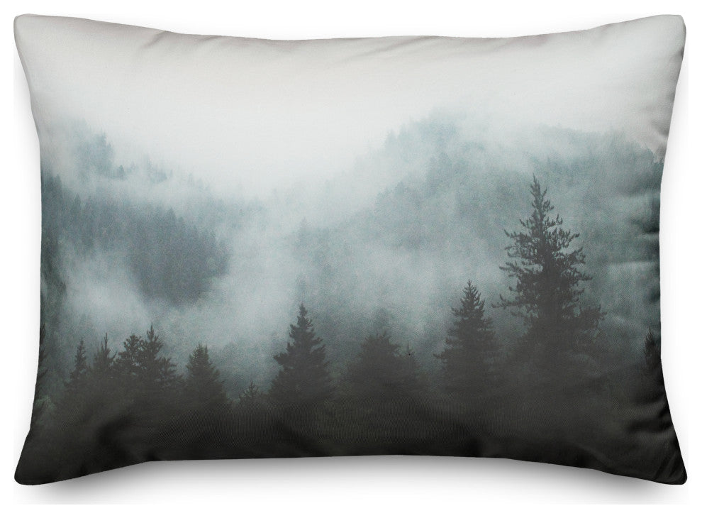 Foggy Green Mountain 14x20 Spun Poly Pillow