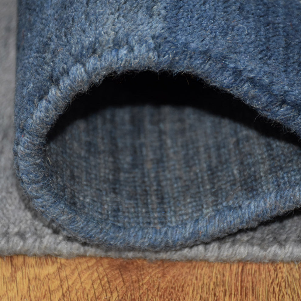 HAND KNOTTED LOOM WOOL ECO-FRIENDLY AREA RUGS-Rectangle,Blue,Contemporary, [Square] 8'x8'