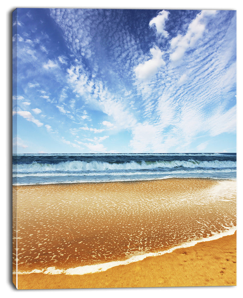 Beautiful Sea under Bright Sky, Seashore Canvas Art Print, 30"x40"
