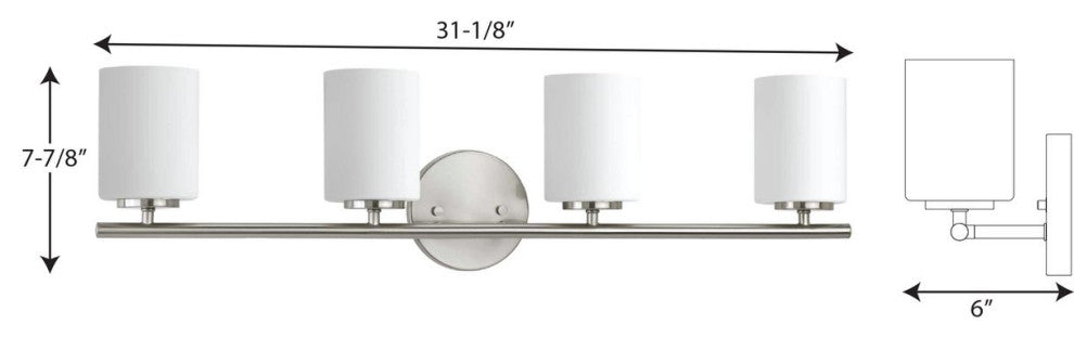 Replay 4-Light Bath Light, Brushed Nickel