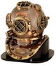 18" Antique Finish Brass and Copper Mark V Dive Helmet