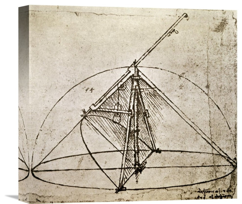 "Measuring Instruments" Stretched Canvas Giclee by Leonardo Da Vinci, 16"x15"