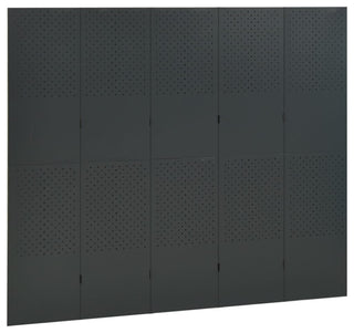 vidaXL Room Divider 5 Panel Freestanding Folding Privacy Screen Anthracite Steel