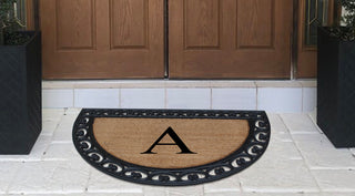 A1HC Half Round 30"x48" Double Door Monogrammed Doormat, A