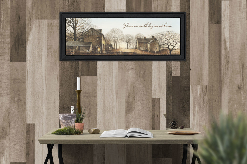 "Peace On Earth" By John Rossini, Printed Wall Art, Ready To Hang, Black Frame