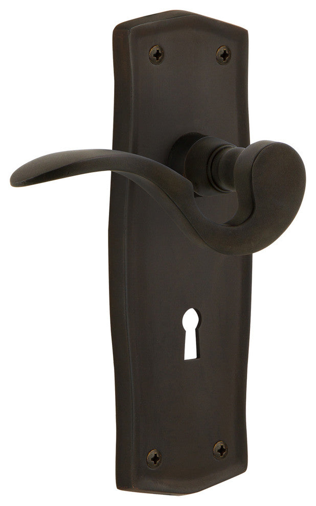 Prairie Plate With Keyhole Manor Lever, Oil-Rubbed Bronze, Double Dummy, Non