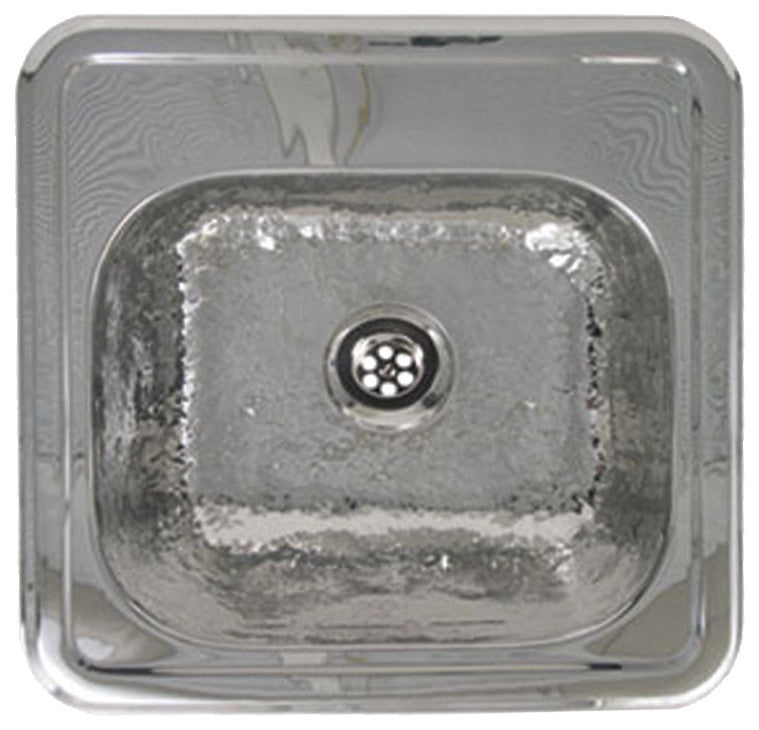 Decorative Square Drop-In Entertainment/Prep Sink With A Hammered Texture Bowl