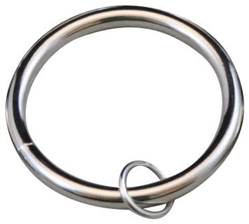 3" Curtain Rings With Eyelets, Brushed Steel, Set of 8