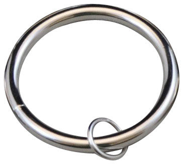 3" Curtain Rings With Eyelets, Brushed Steel, Set of 8