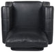 Burkehaven Contemporary Faux Leather Club Chair With Nailhead Trim, Midnight Black/Dark Brown