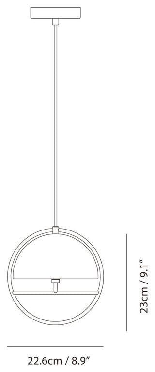 Huan Pendant, Cocoa/Chrome, Small