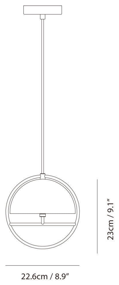 Huan Pendant, Cocoa/Chrome, Small