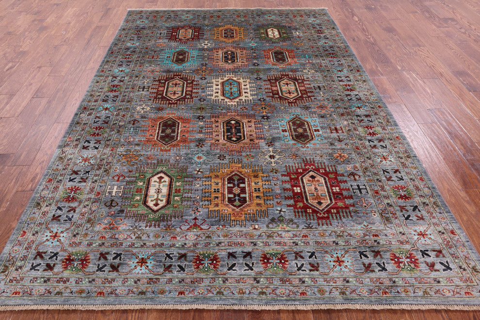 6' 9" X 9' 9" Fine Turkmen Ersari Handmade Wool Rug - Q12191