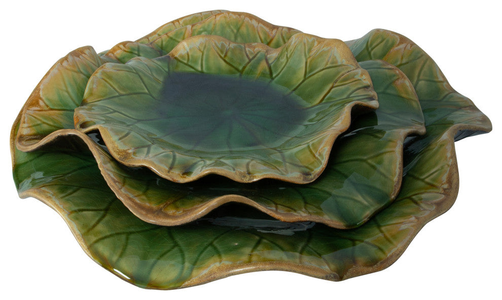 Abella Ceramic Wall Decor, Green, Set of 3