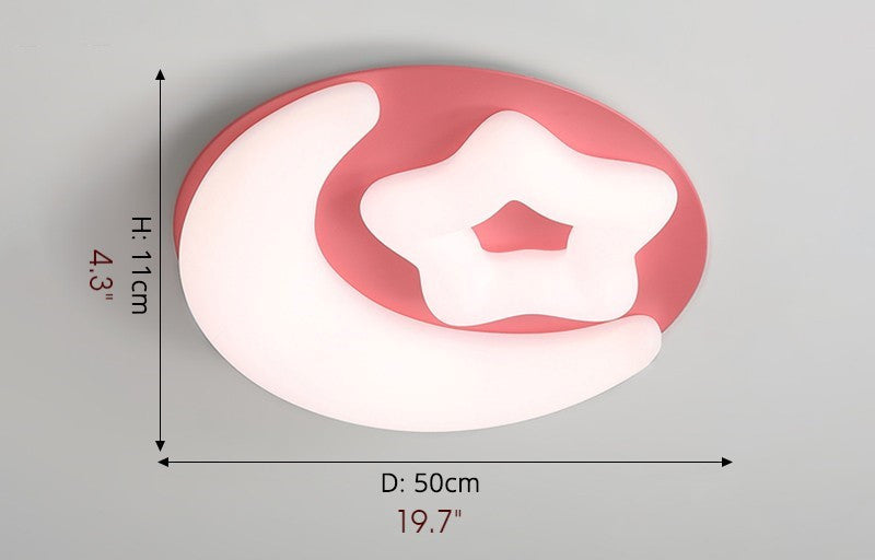 Stavelot | Moon LED Ceiling Lamp For Kids Room, Pink