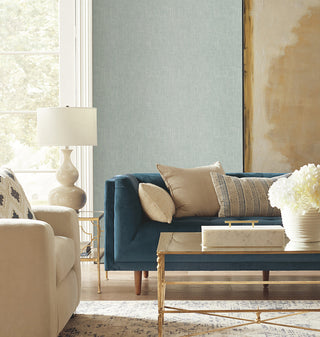 Reed Basket Blue Peel and Stick Wallpaper