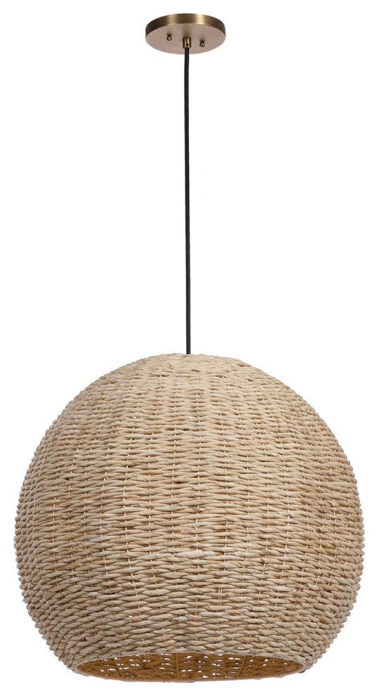 Uttermost Seagrass 1 Light Dome Pendant 21536