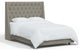 Tufted Sloped Wingback Bed, Nail Trim, Zuma Feather, Full