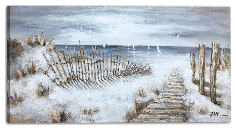"The Walkway" Hand Painted Canvas Art, 55"x27.5"