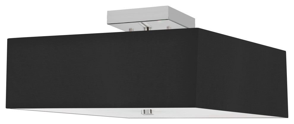 Black Transitional Semi-Flush Mount With Polished Chrome Metal