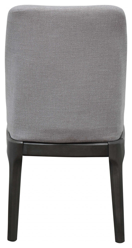 23" X 21" X 39" Light Gray Linen Upholstered Seat And Oak Wood Side Chair
