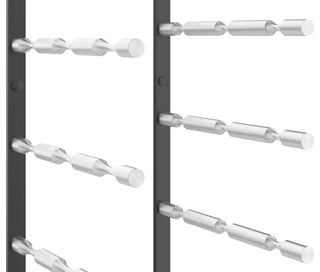 Vino Pins Flex 45 (wall mounted metal wine rack), Matte Black/Aluminum, 27 Bottles