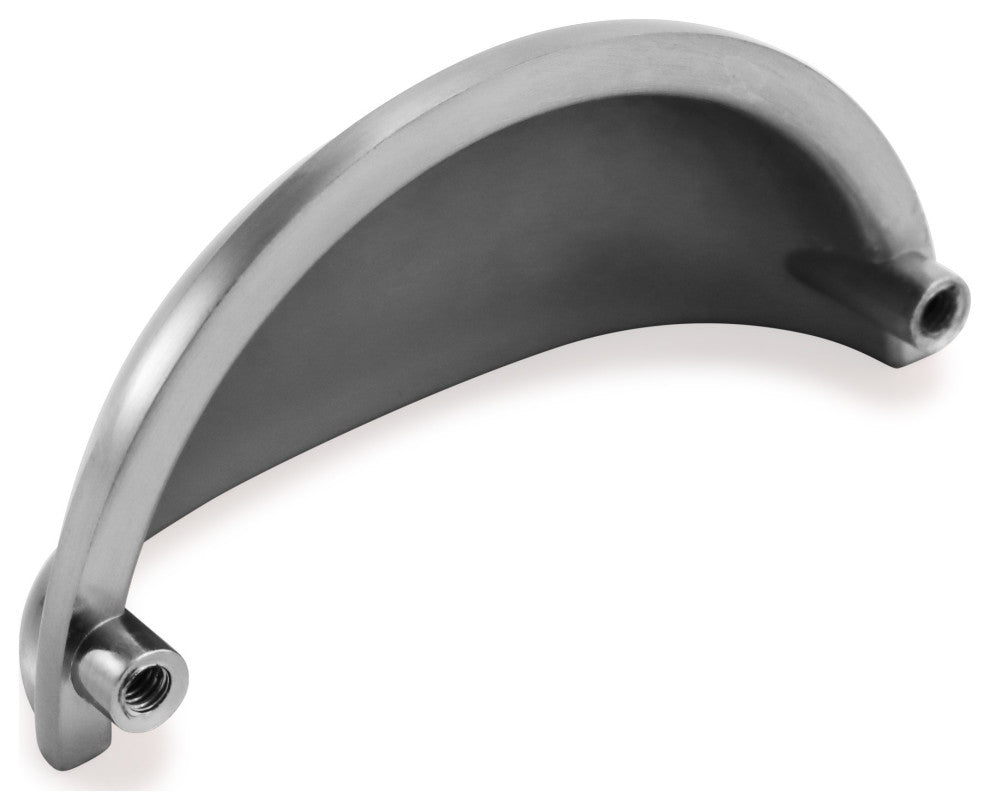 Mascot Hardware 3'' Shell Satin Nickel Drawer Pull - Pack of 10