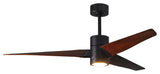 Super Janet Ceiling Fan With Walnut Blades, Matte Black, 60"