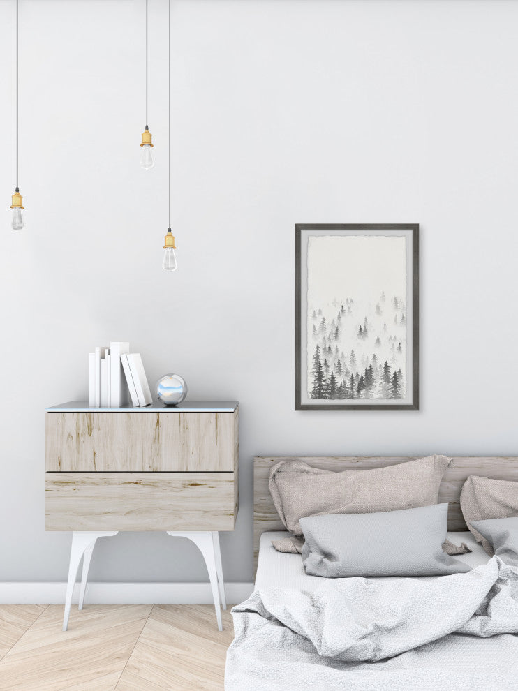 "Snowy Fir Trees" Framed Painting Print, 20x30