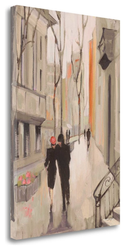 "Village Promenade Neutral" By Julia Purinton, Giclee on Gallery Wrap Canvas