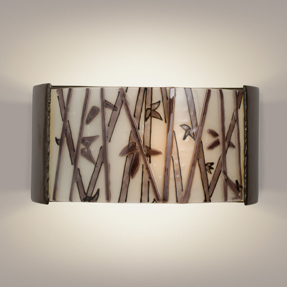 Asia Wall Sconce, Gunmetal and Amethyst, Bulb Type: E12
