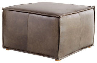 Lusso, Square Pouf- Grey