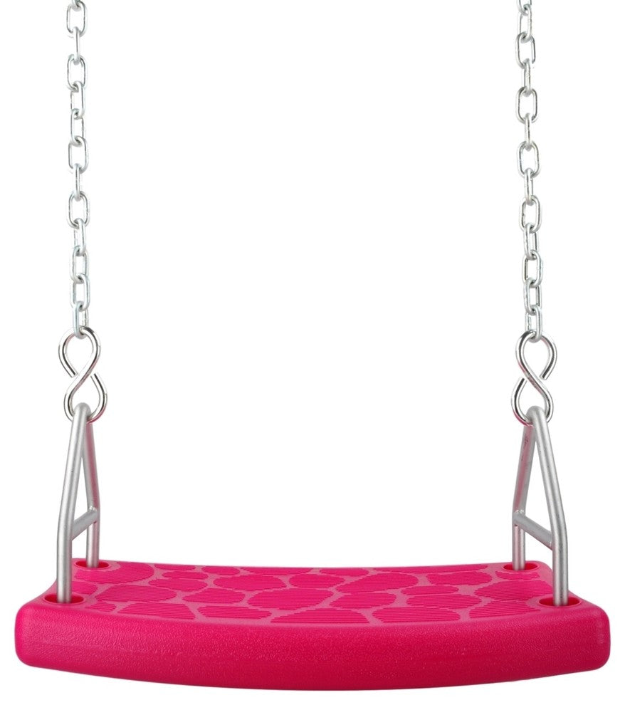 Flat Swing Seat, Uncoated Chains and Hooks, SSS Logo Sticker, Pink