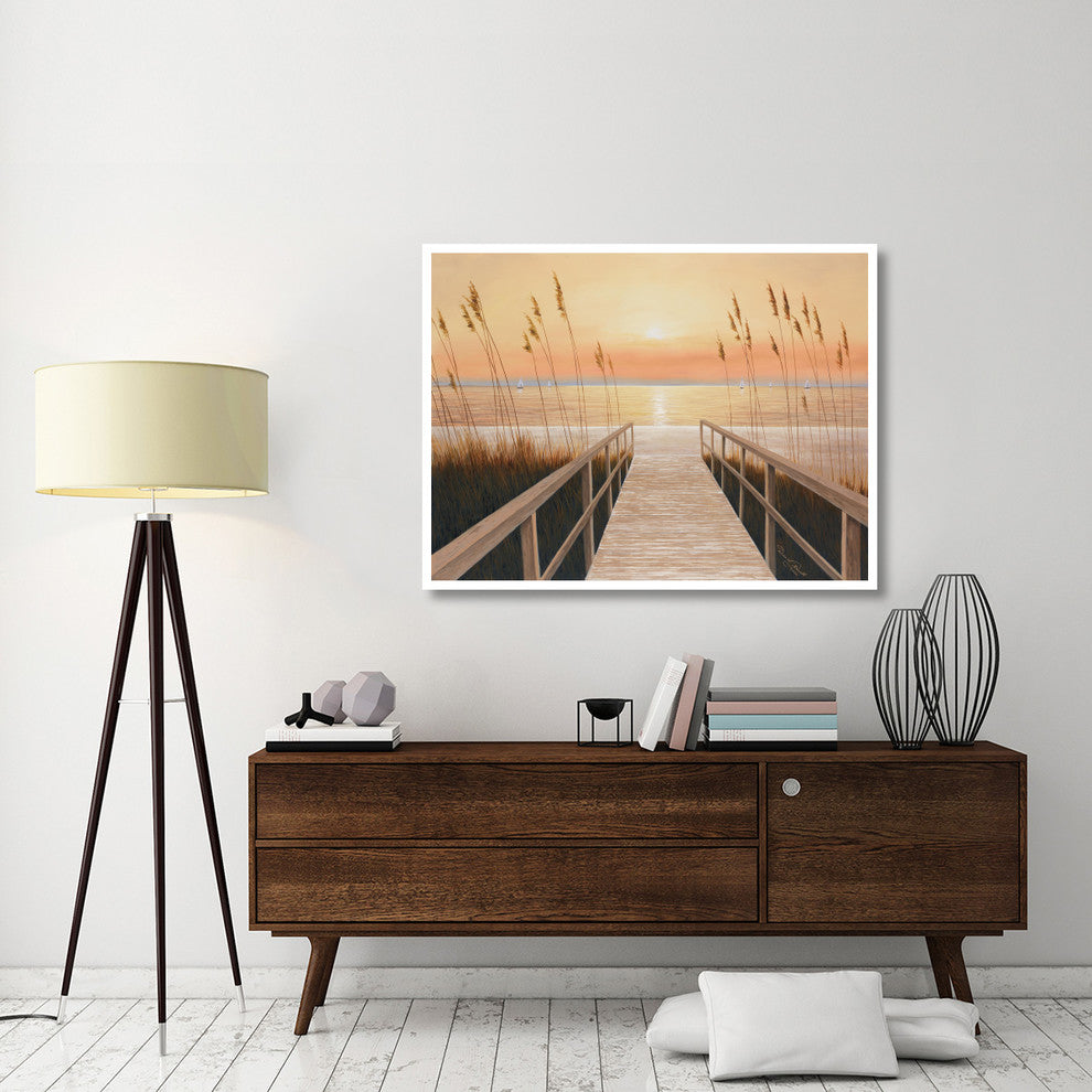 "Walkway to Sea" Digital Paper Print by Diane Romanello, 50"x38"
