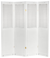 6' Tall Adjustable Shutter Room, White, 4 Panel