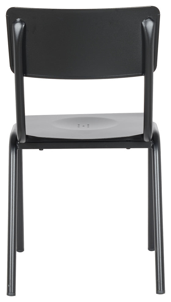 Corris Stacking Patio Dining Side Chair,Frosted Black (Set of 4)