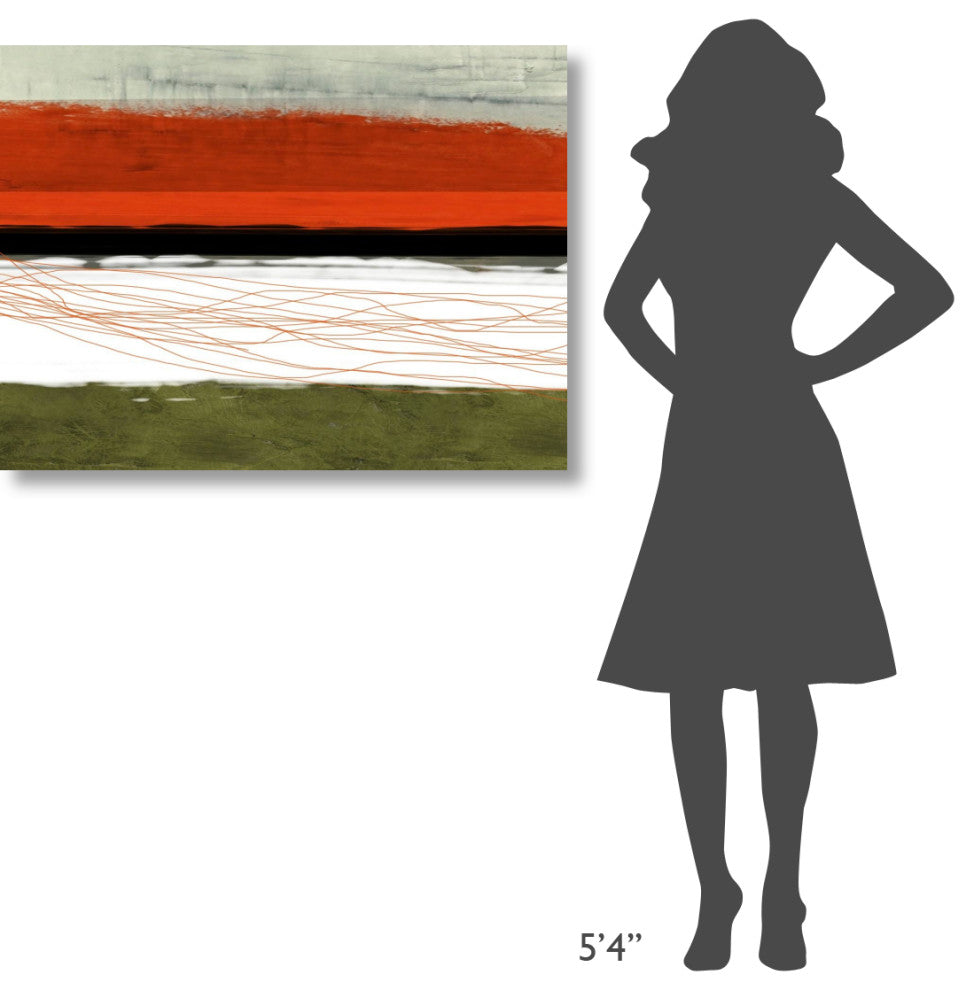 "Abstract Stripe Theme Orange And Black" Fine Art Print