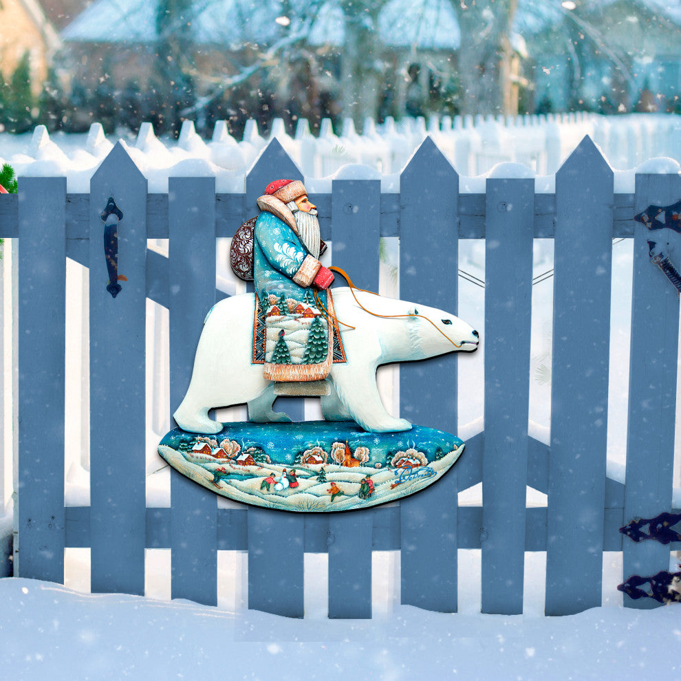 Santa Polar Bear Wall Hanging
