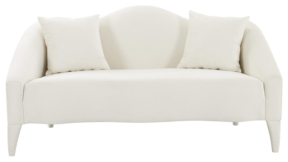 TOV Furniture Naya Cream Velvet Loveseat