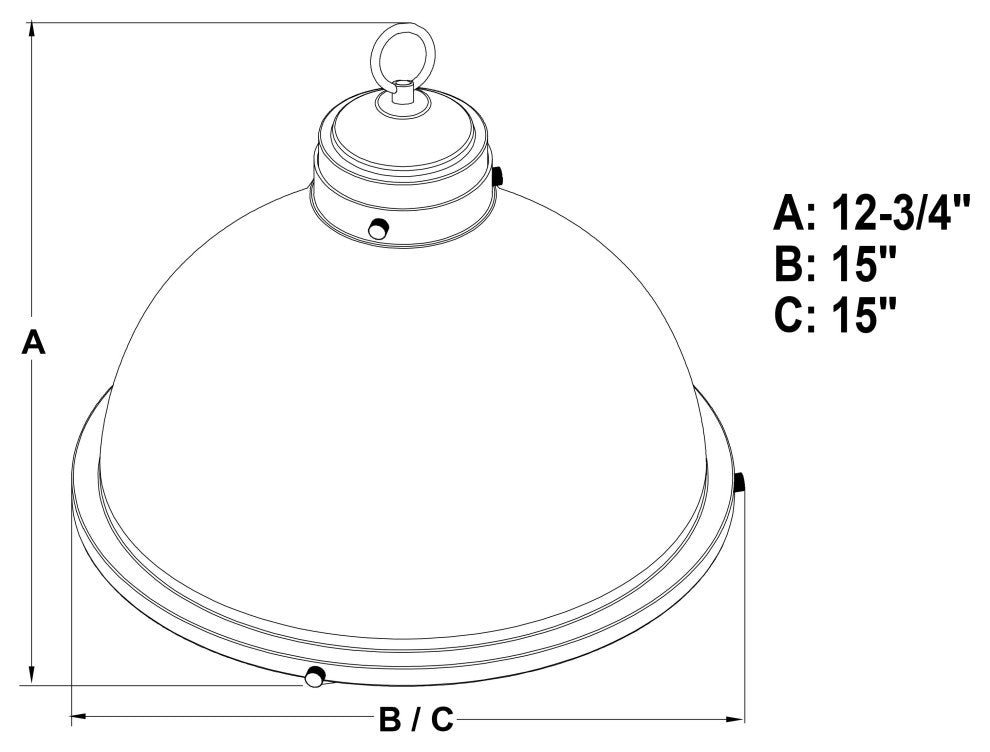 Sheffield 15" Pendant New Bronze and Distressed Ash with Light Silver Inner