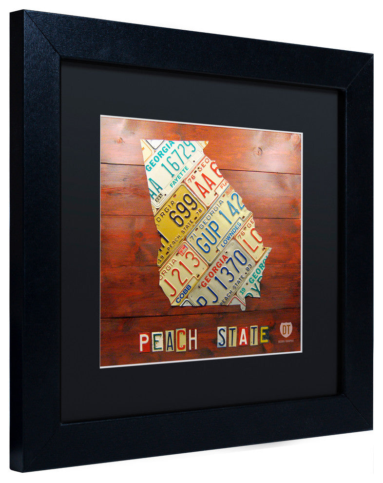 "Georgia Map" Matted Framed Canvas Art by Design Turnpike