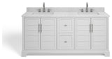 The Thalia Bathroom Vanity, White, 72", Double Sink, Freestanding